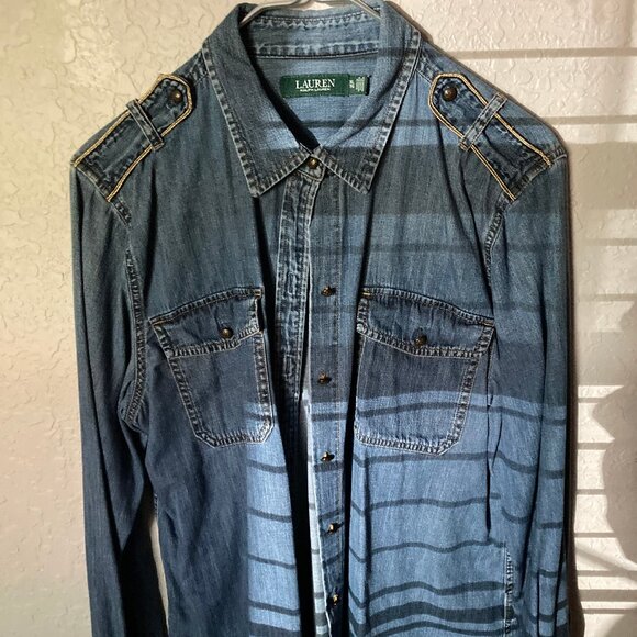 Ralph Lauren Tops - Lauren Ralph Lauren Military Style Jean Shirt (XL)